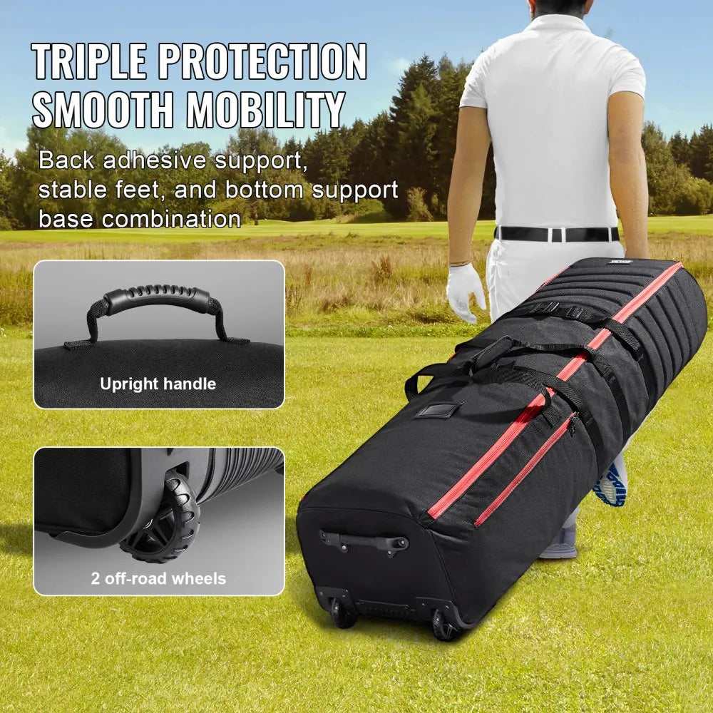 50879 - Weatherproof Golf Club Travel Bag with Wheels and Storage Pockets