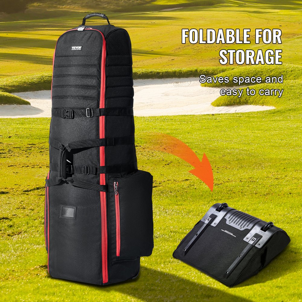 50878 - Durable Golf Club Travel Bag with Wheels & Lockable Storage