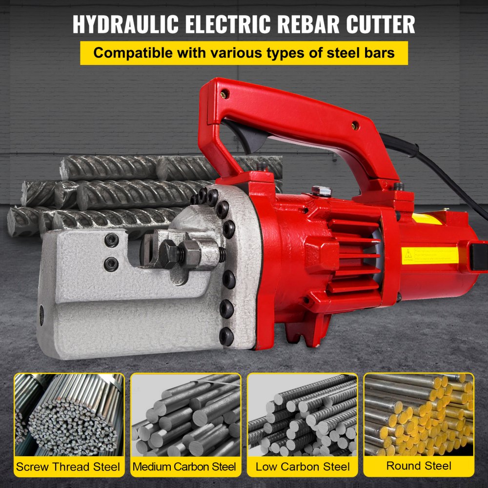 RC-20 - 1250W Hydraulic Electric Rebar Cutter for 4-20mm Bars