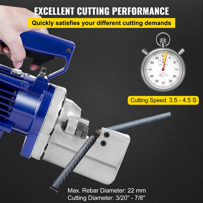 RC-22 - 1350W Hydraulic Electric Rebar Cutter for 4-22mm Rebar