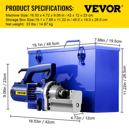 RC-22 - 1350W Hydraulic Electric Rebar Cutter for 4-22mm Rebar