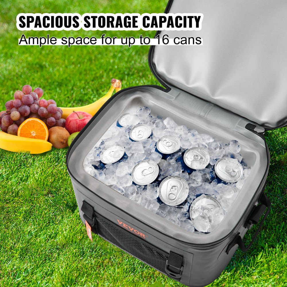 HT-20233 - 14.2x11x9.4 Soft Cooler Bag for 16 Cans, Leakproof Design