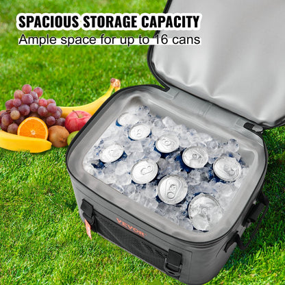 HT-20233 - 14.2x11x9.4 Soft Cooler Bag for 16 Cans, Leakproof Design