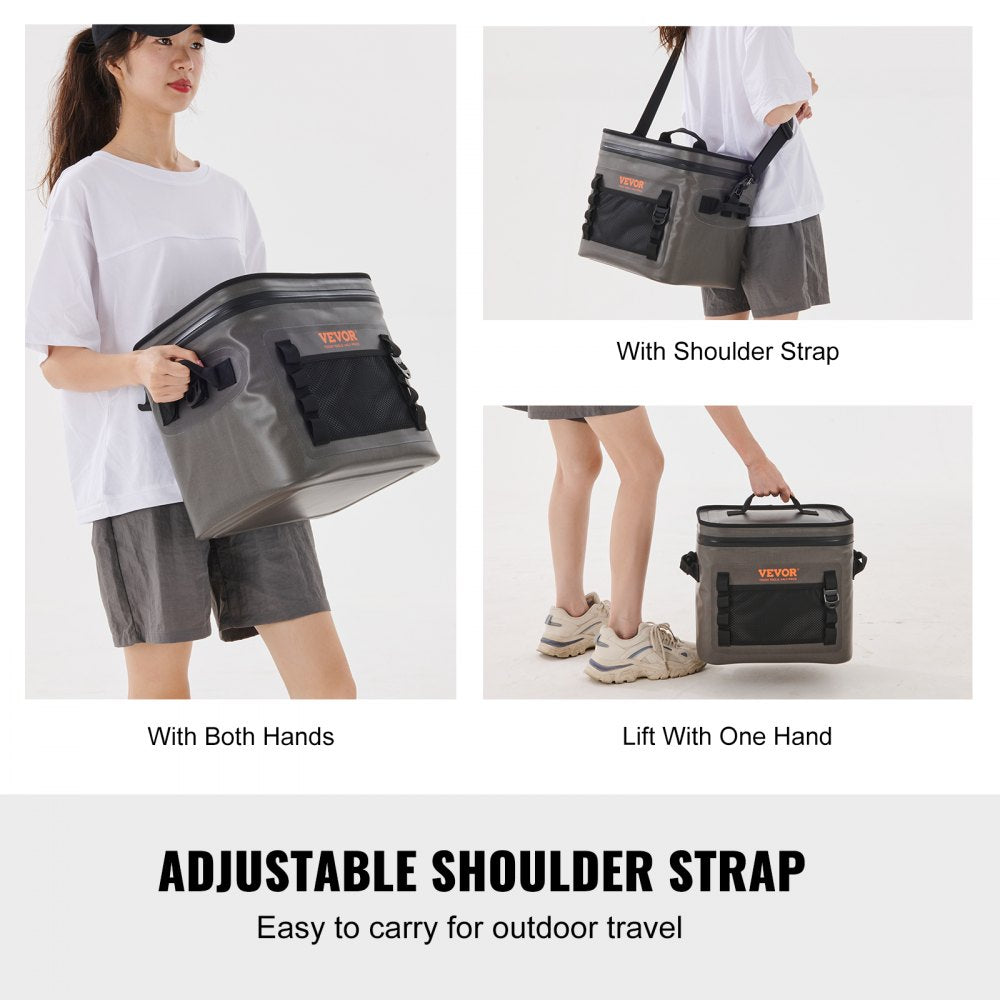 HT-20233 - 14.2x11x9.4 Soft Cooler Bag for 16 Cans, Leakproof Design