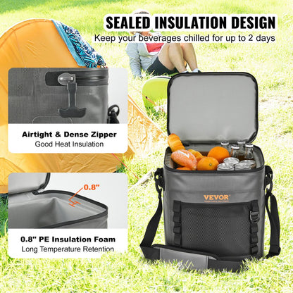 HT-20235 - Portable 30-Can Leakproof Soft Cooler Bag 14.2"x11"x15.6"