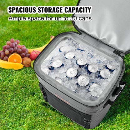 HT-20235 - Portable 30-Can Leakproof Soft Cooler Bag 14.2"x11"x15.6"