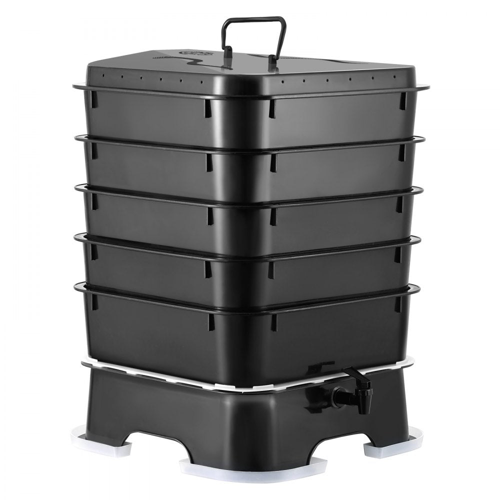 WB25101 - 44 QT HDPE 5-Tray Worm Composter with Ventilation & Tap
