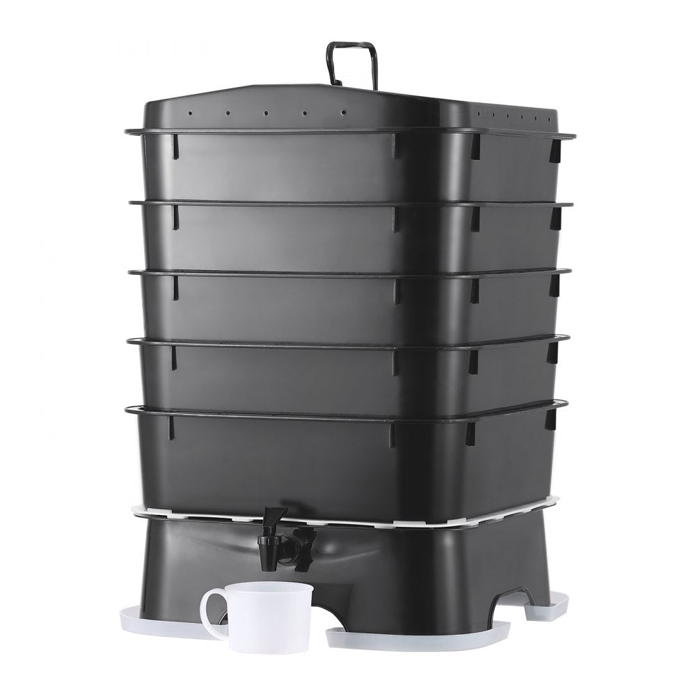 WB25101 - 44 QT HDPE 5-Tray Worm Composter with Ventilation & Tap