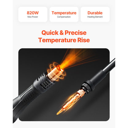 AM877D+ - 820W Dual Hot Air and Soldering Station with USB Charging