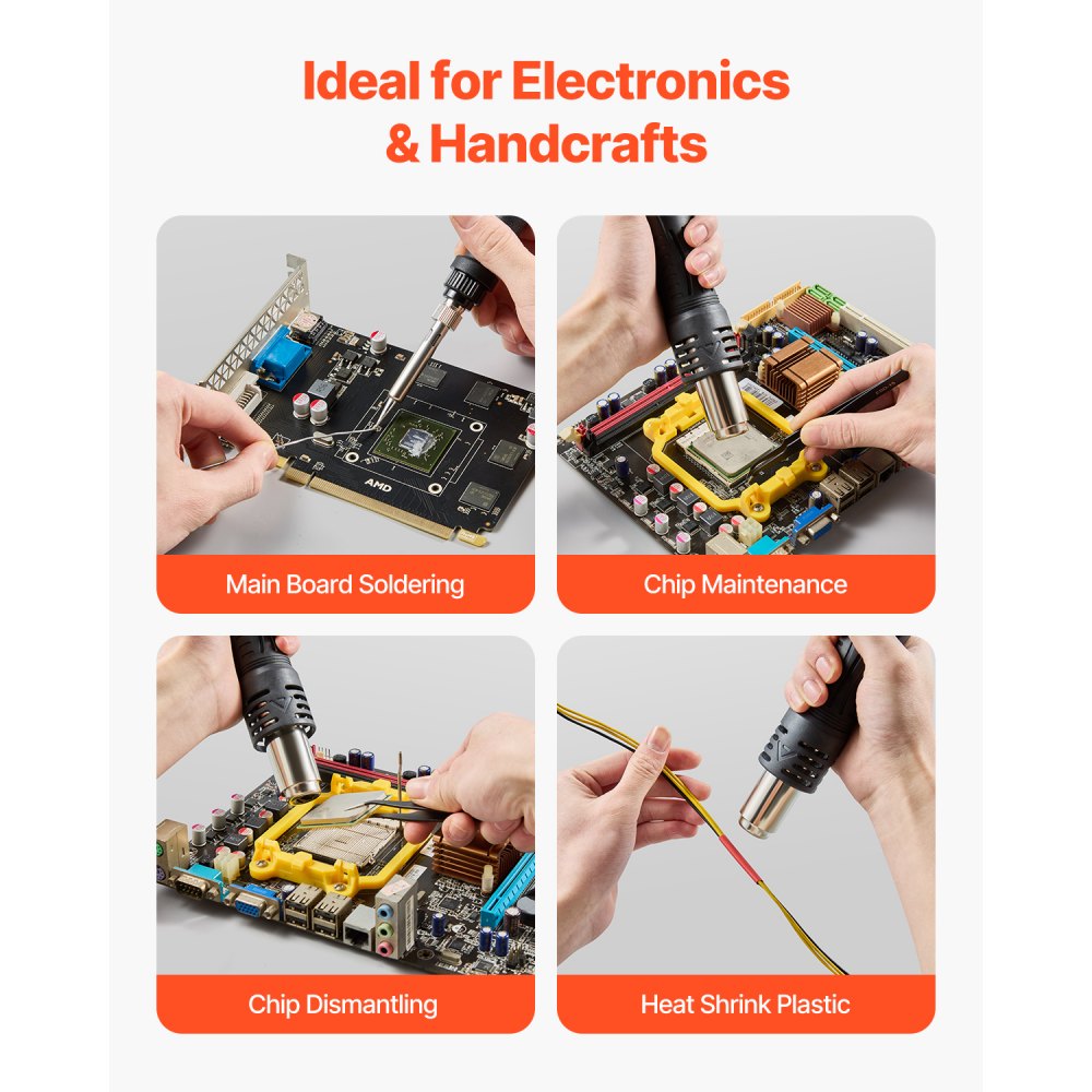 AM877D+ - 820W Dual Hot Air and Soldering Station with USB Charging