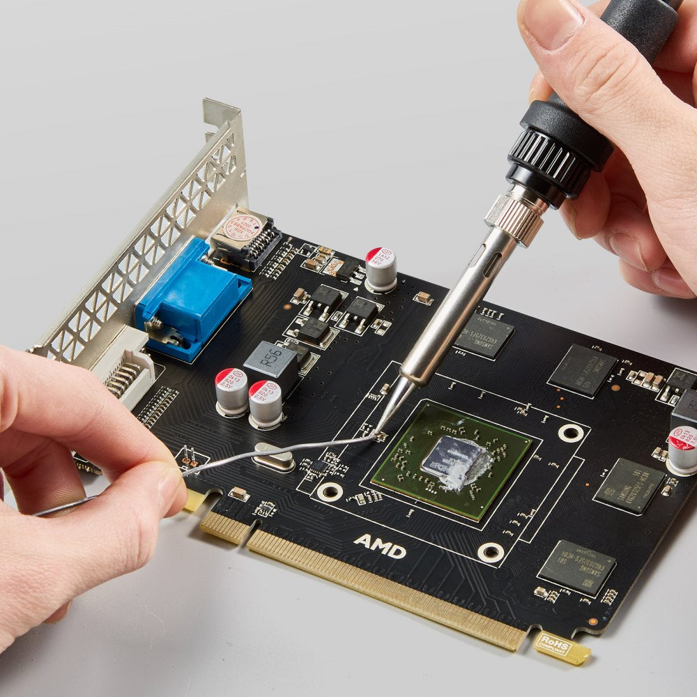 AM877D+ - 820W Dual Hot Air and Soldering Station with USB Charging