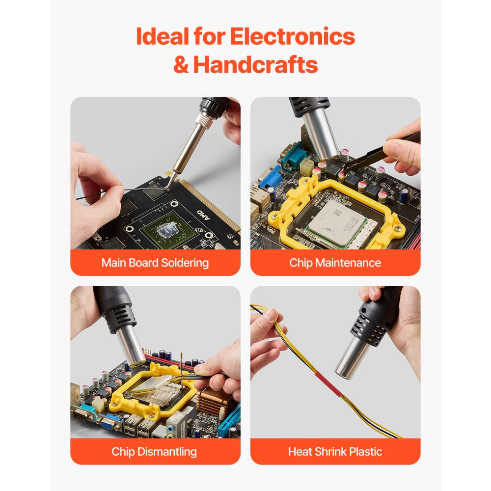 AM366D - 750W 2-in-1 Hot Air & Soldering Station with Adjustable Airflow
