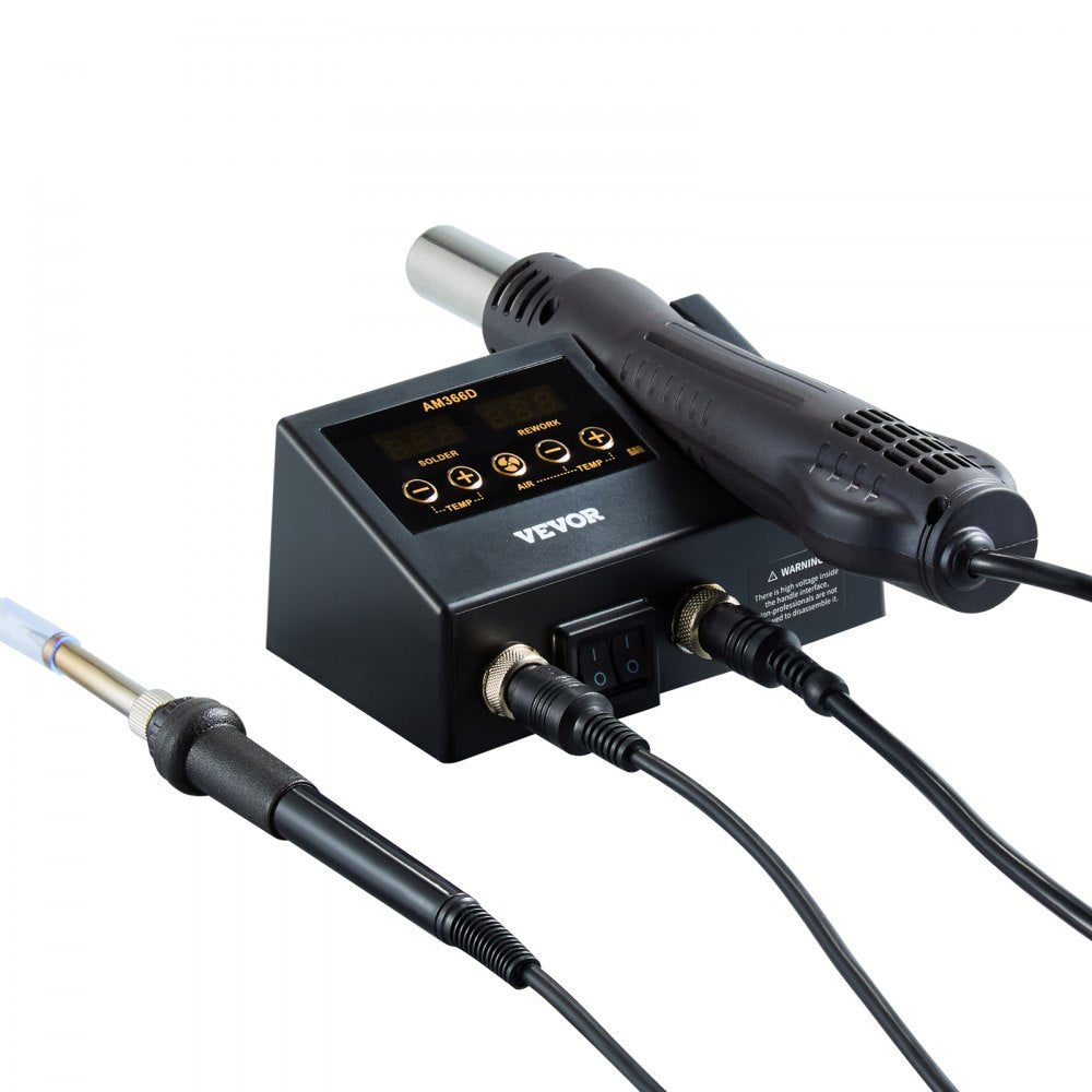AM366D - 750W 2-in-1 Hot Air & Soldering Station with Adjustable Airflow