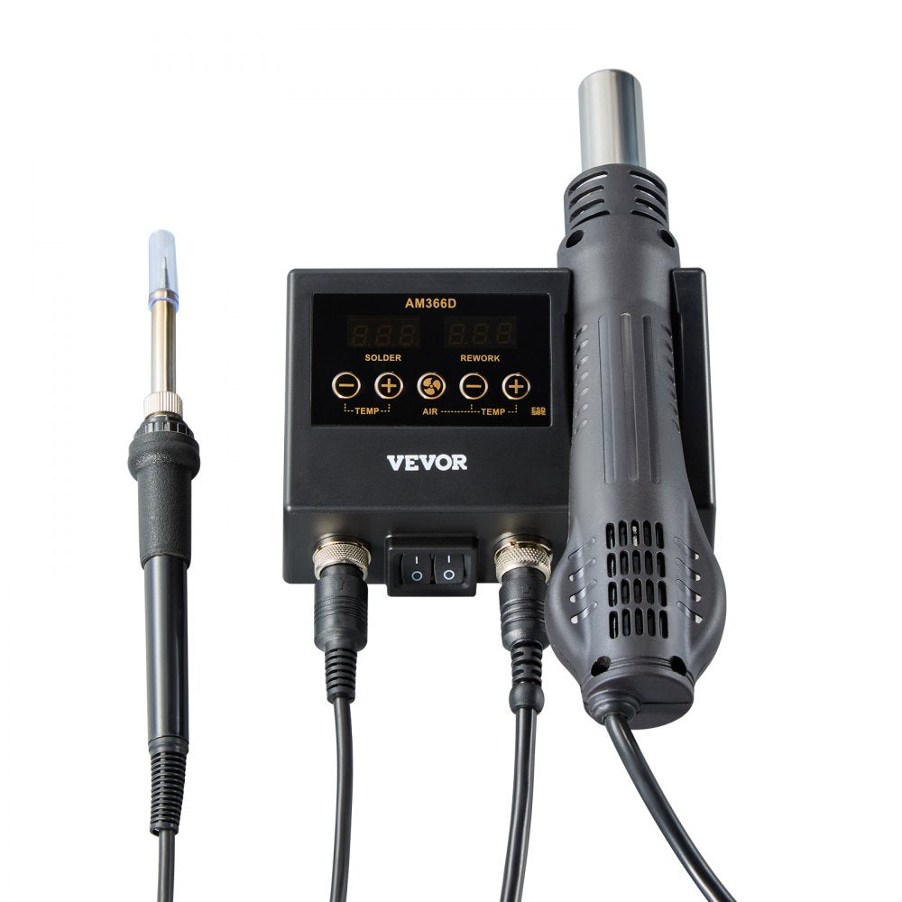 AM366D - 750W 2-in-1 Hot Air & Soldering Station with Adjustable Airflow