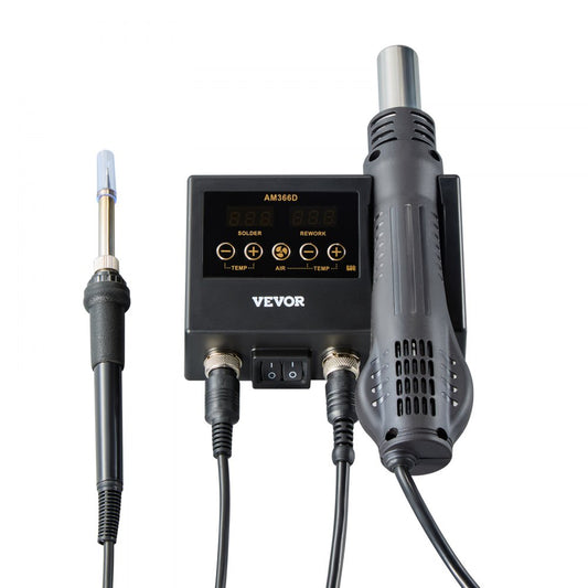 AM366D - 750W 2-in-1 Hot Air & Soldering Station with Adjustable Airflow