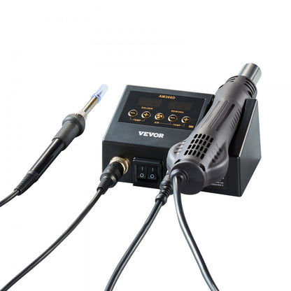 AM366D - 750W 2-in-1 Hot Air & Soldering Station with Adjustable Airflow