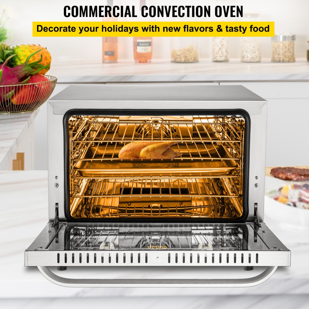 FD-66 - 66L Half-Size Electric Convection Oven with 4 Trays & Glass Door