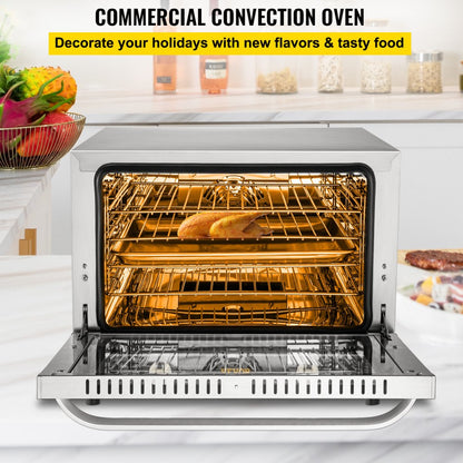 FD-66 - 66L Half-Size Electric Convection Oven with 4 Trays & Glass Door