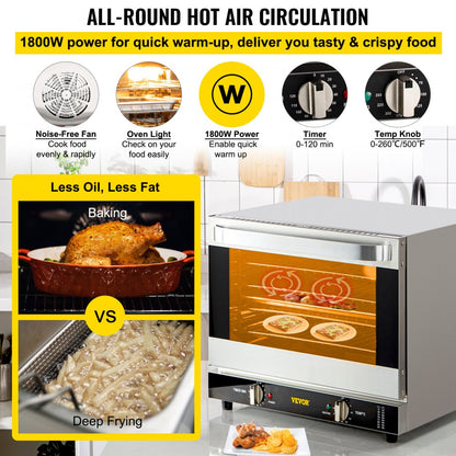 FD-66 - 66L Half-Size Electric Convection Oven with 4 Trays & Glass Door