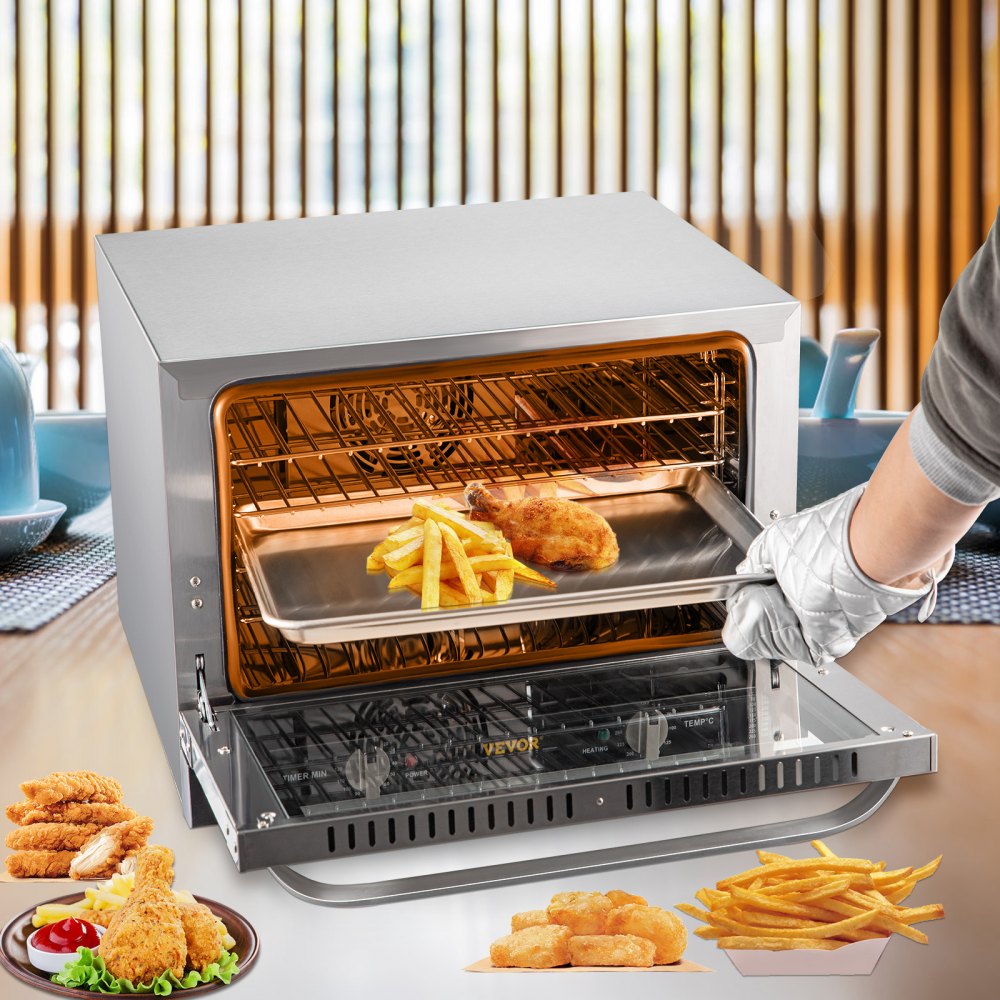 FD-66 - 66L Half-Size Electric Convection Oven with 4 Trays & Glass Door
