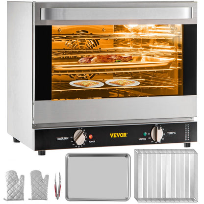 FD-66 - 66L Half-Size Electric Convection Oven with 4 Trays & Glass Door