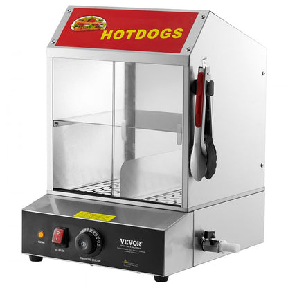 NB-RGG-001 - 28.5QT Stainless Steel Hot Dog Steamer with Adjustable Shelves
