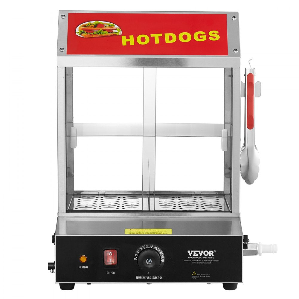 NB-RGG-001 - 28.5QT Stainless Steel Hot Dog Steamer with Adjustable Shelves