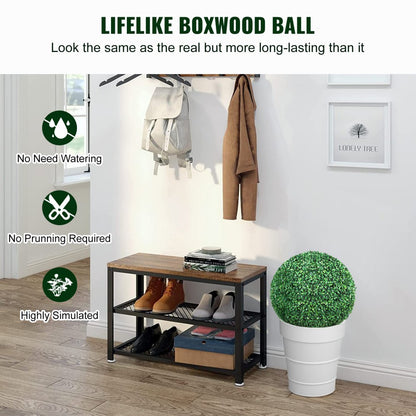 MLQ-20 - 20” Ball-Shape Faux Boxwood Topiary Trees for Elegant Decor