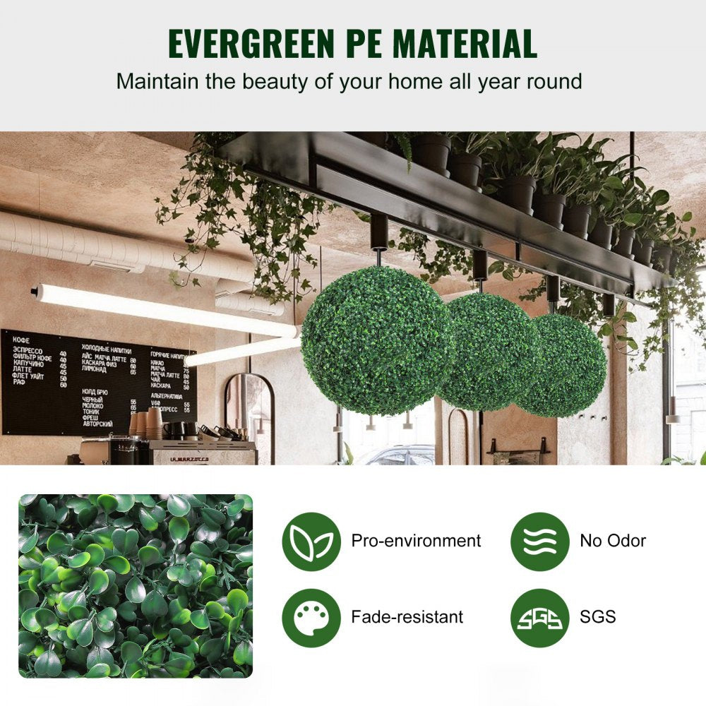 MLQ-20 - 20” Ball-Shape Faux Boxwood Topiary Trees for Elegant Decor