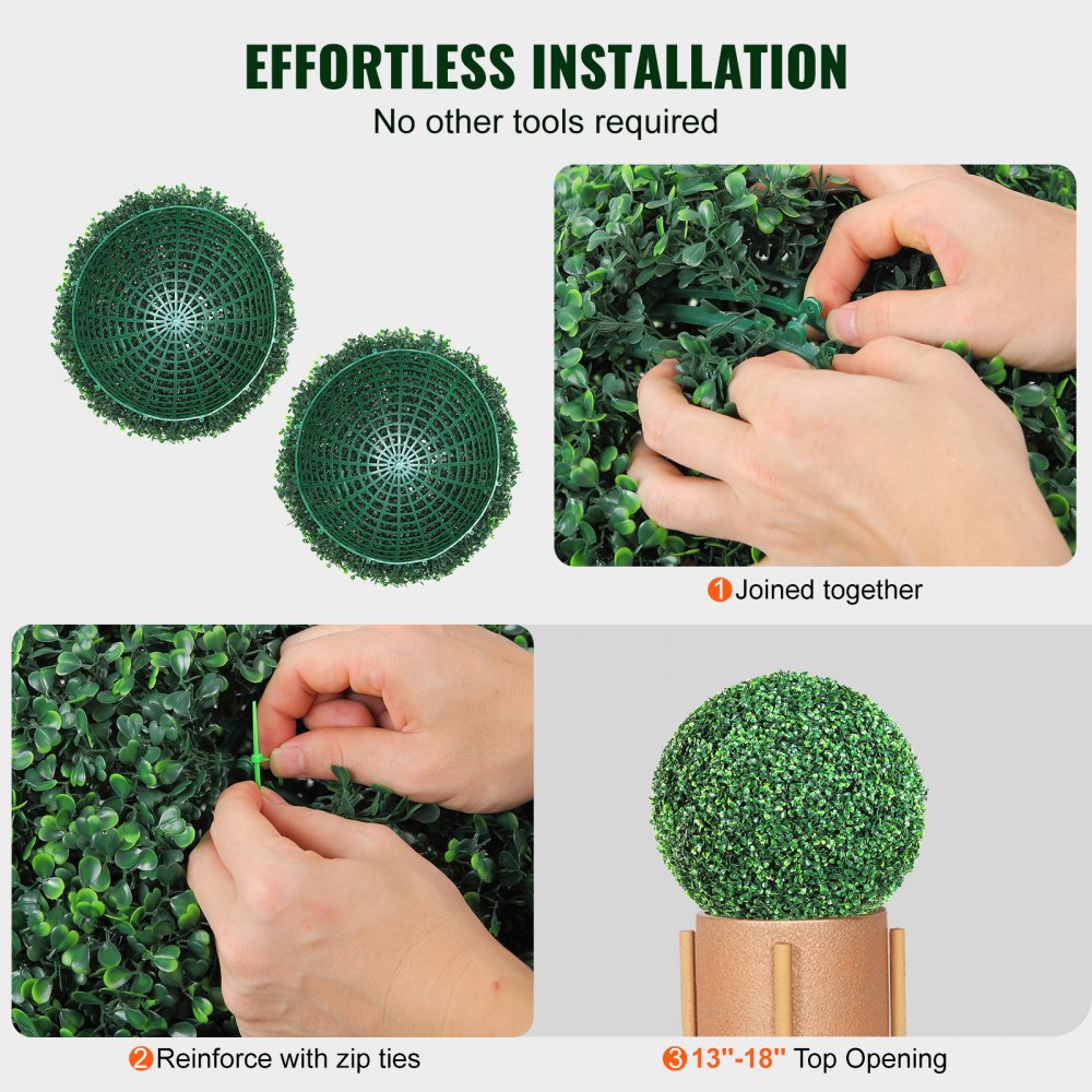 MLQ-20 - 20” Ball-Shape Faux Boxwood Topiary Trees for Elegant Decor