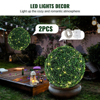 MLQ-20 - 20” Ball-Shape Faux Boxwood Topiary Trees for Elegant Decor