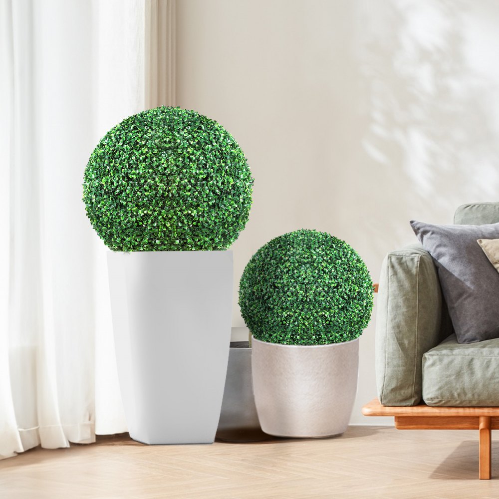 MLQ-20 - 20” Ball-Shape Faux Boxwood Topiary Trees for Elegant Decor