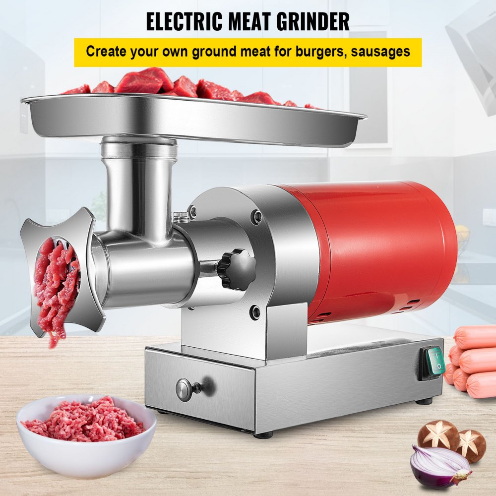 5G-22A - 1100W Stainless Steel Electric Meat Grinder with Dual Plates