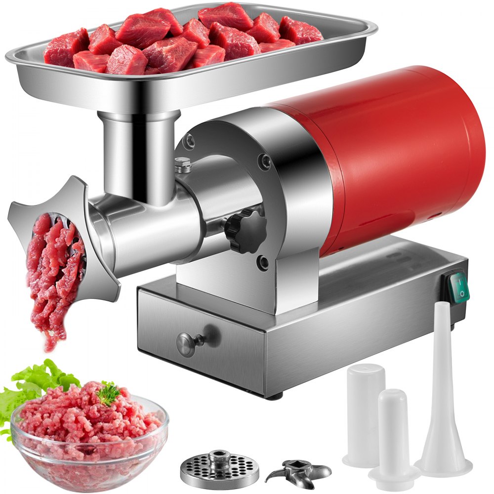 5G-22A - 1100W Stainless Steel Electric Meat Grinder with Dual Plates