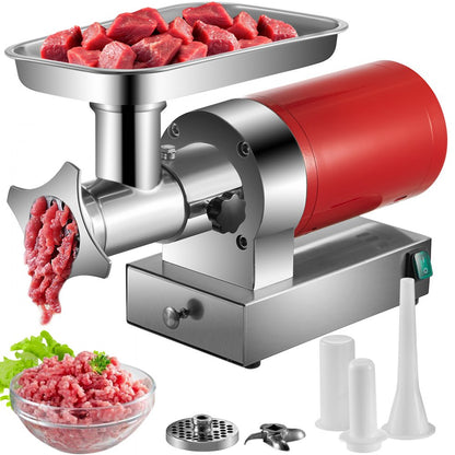 5G-22A - 1100W Stainless Steel Electric Meat Grinder with Dual Plates
