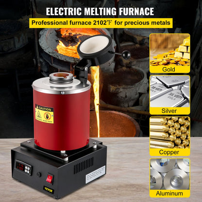 GF1100ND3 - Professional 3KG Melting Furnace with PID & Safety Features