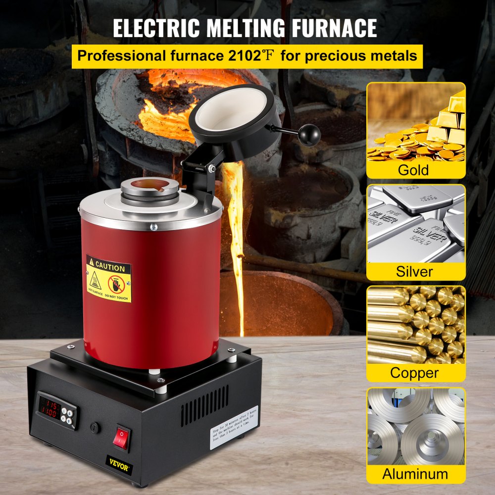 GF1100ND3 - 3KG Professional Electric Melting Furnace with Quartz Lid