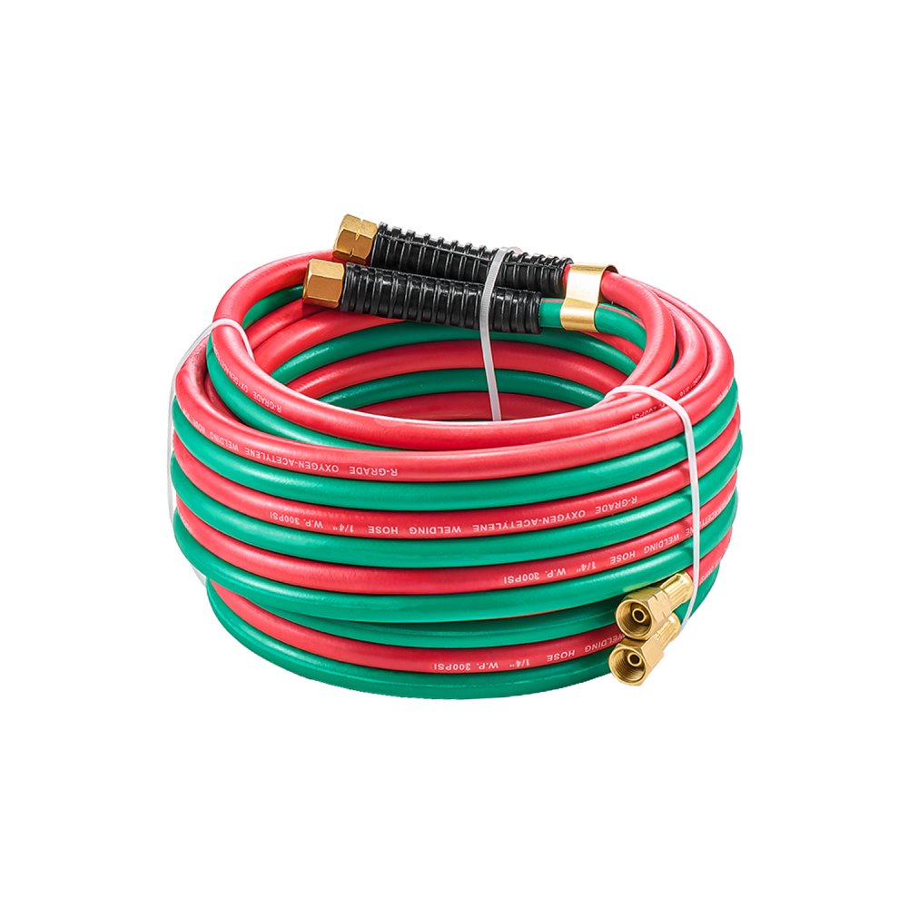 RTW1425A - 25FT Twin Hose for Oxygen & Acetylene, 300PSI Durable Rubber