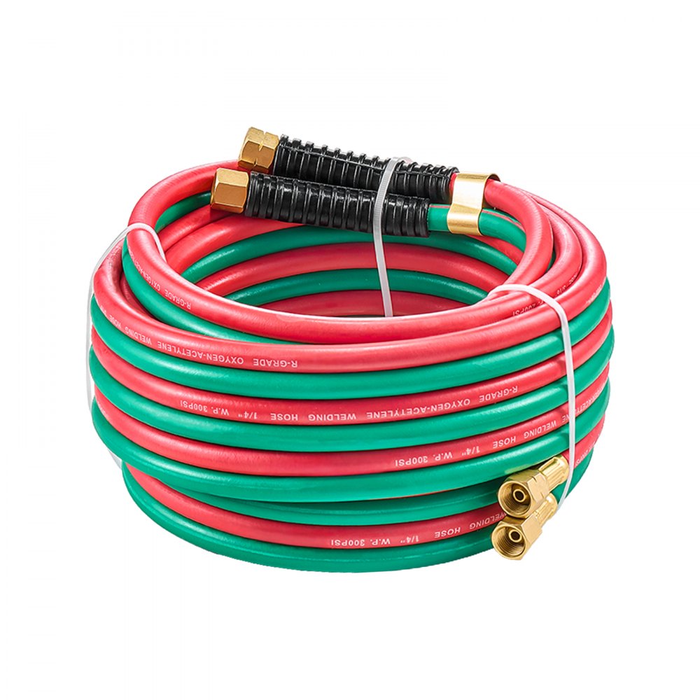 RTW1425A - 25FT Twin Hose for Oxygen & Acetylene, 300PSI Durable Rubber