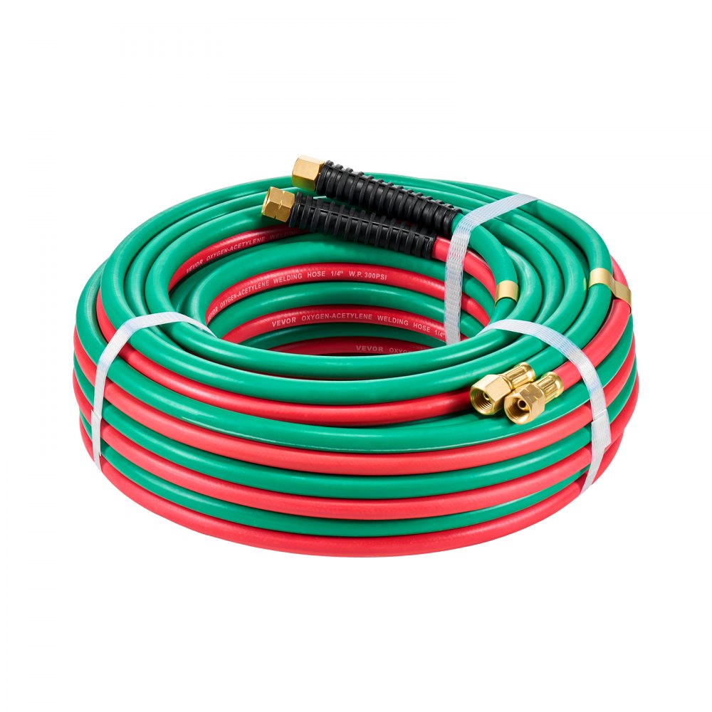 RTW1450A - Durable 50FT Oxygen Acetylene Hose, 1/4-inch, 300 PSI Rated