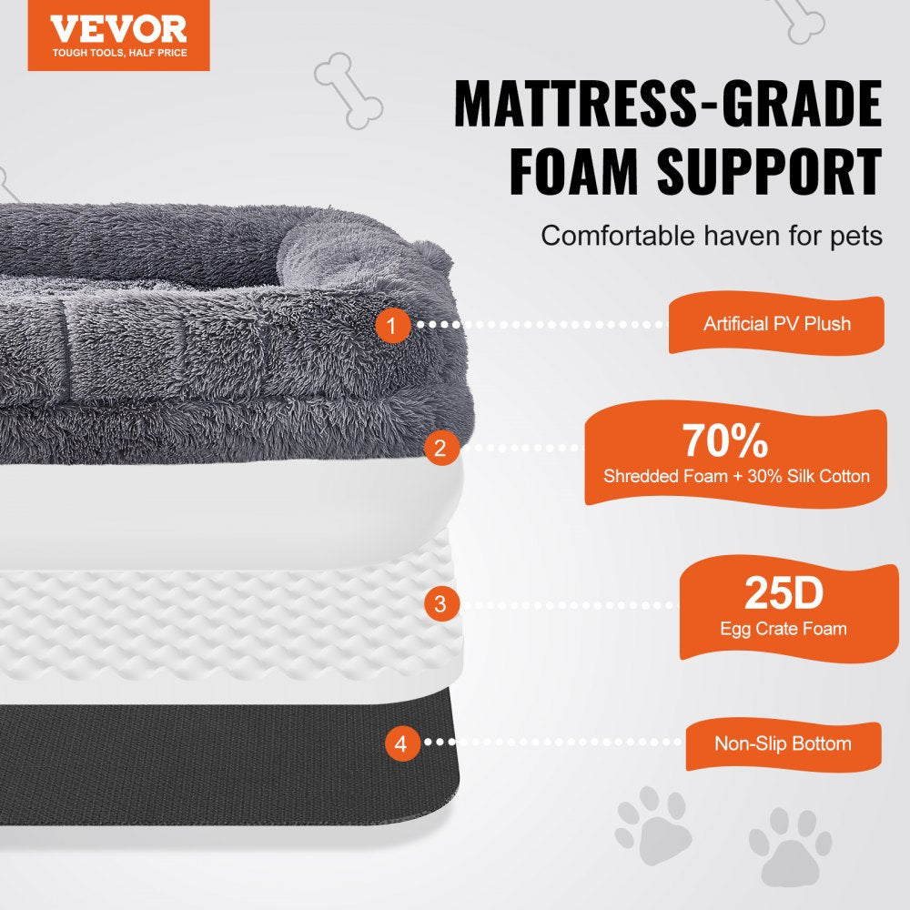 HS-001 - Large Washable Dog Bed in Soft PV Velvet