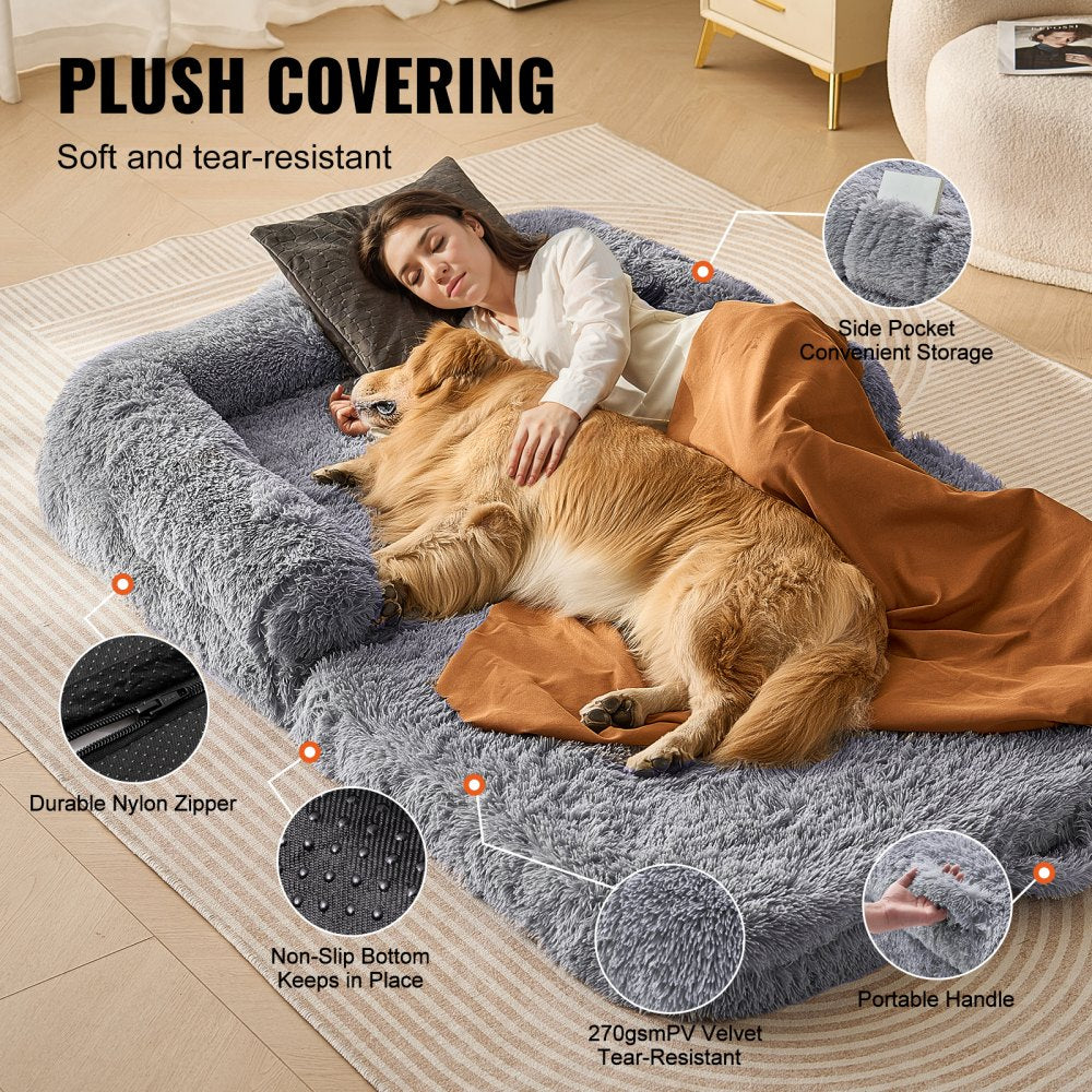 HS-001 - Large Washable Dog Bed in Soft PV Velvet