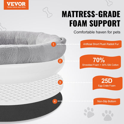 HS-002 - Cozy 72x48in Faux Fur Human Dog Bed with Washable Cover