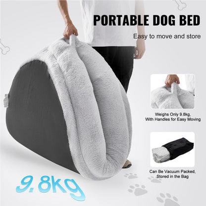 HS-002 - Cozy 72x48in Faux Fur Human Dog Bed with Washable Cover