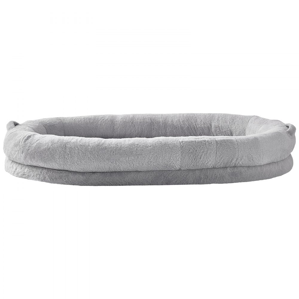HS-002 - Cozy 72x48in Faux Fur Human Dog Bed with Washable Cover