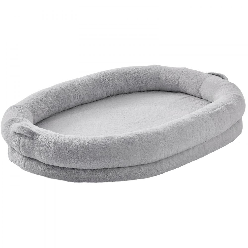 HS-002 - Cozy 72x48in Faux Fur Human Dog Bed with Washable Cover
