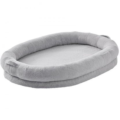 HS-002 - Cozy 72x48in Faux Fur Human Dog Bed with Washable Cover
