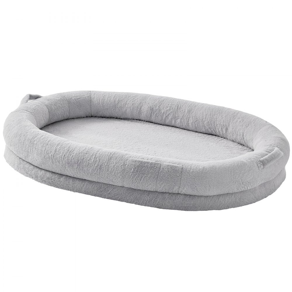 HS-002 - Cozy 72x48in Faux Fur Human Dog Bed with Washable Cover