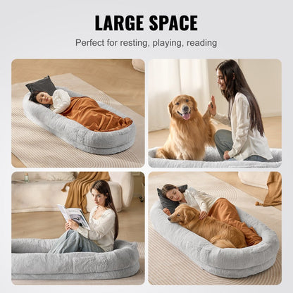HS-004 - 67.7x35in Cozy Faux Fur Human Dog Bed