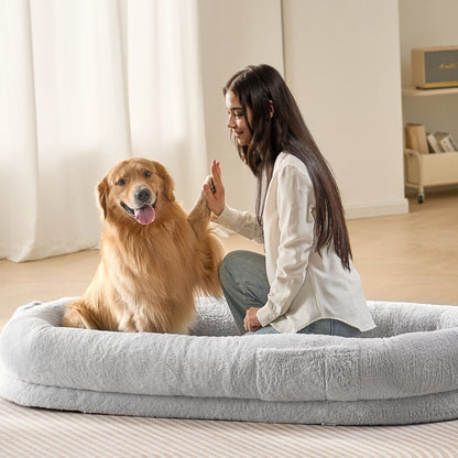 HS-004 - 67.7x35in Cozy Faux Fur Human Dog Bed